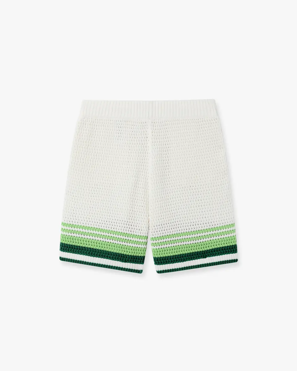 Casablanca Green & White Tennis Stripe Crochet Shorts | Thumbnail 6 Casablanca Green & White Tennis Stripe Crochet Shorts | Thumbnail 6