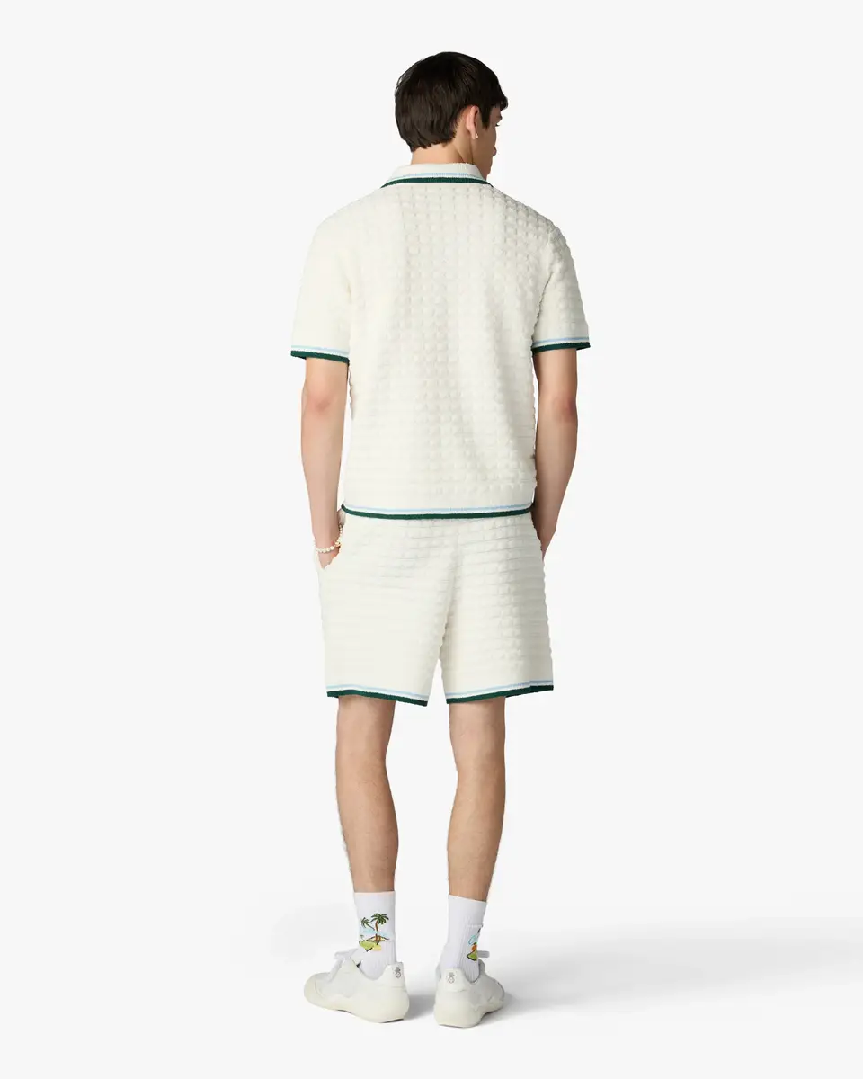 Casablanca White Boucle Short Sleeve Polo Shirt | Thumbnail 3 Casablanca White Boucle Short Sleeve Polo Shirt | Thumbnail 3