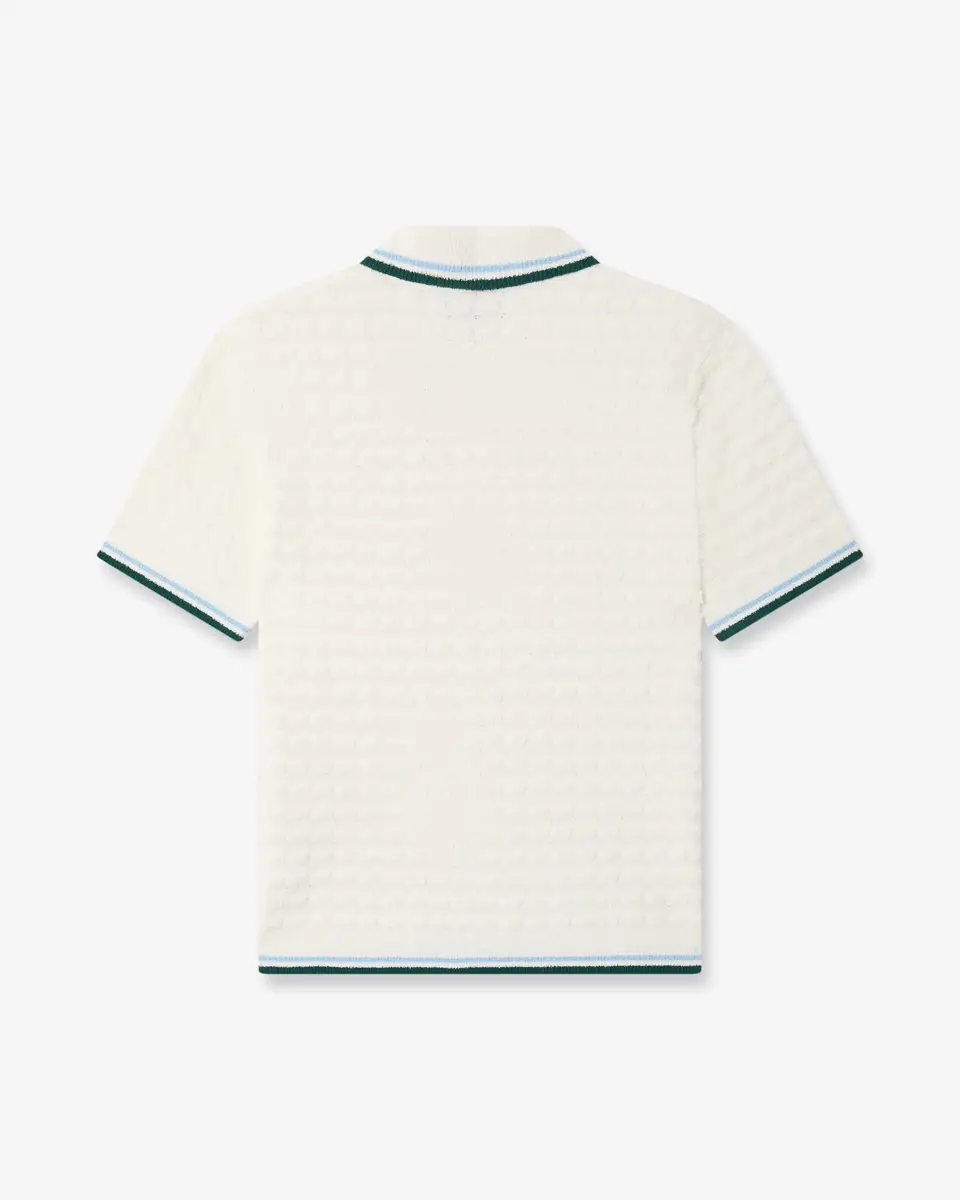 Casablanca White Boucle Short Sleeve Polo Shirt | Thumbnail 6 Casablanca White Boucle Short Sleeve Polo Shirt | Thumbnail 6