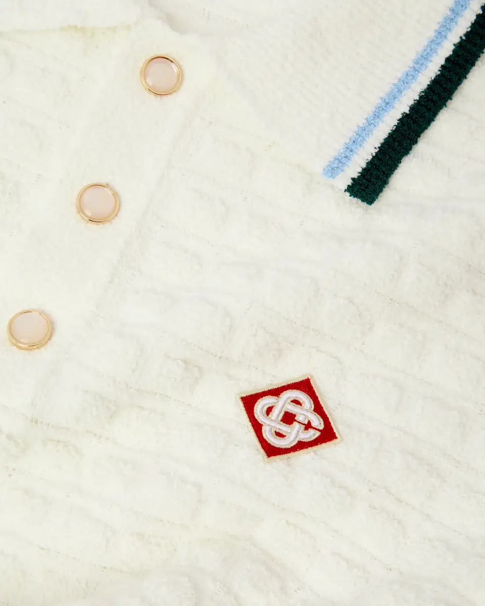 Casablanca White Boucle Short Sleeve Polo Shirt | Thumbnail 7 Casablanca White Boucle Short Sleeve Polo Shirt | Thumbnail 7