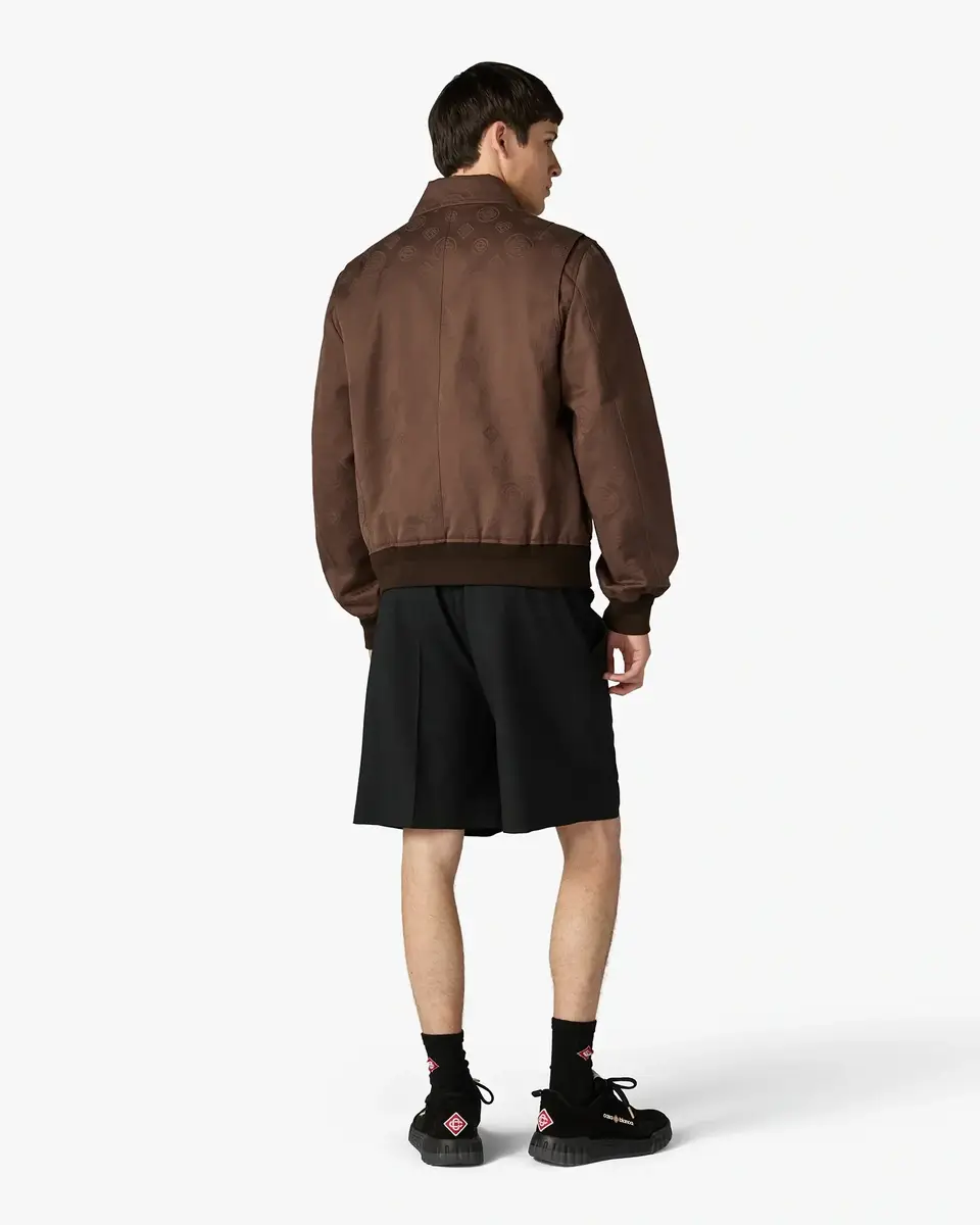 Casablanca Dark Brown Monogram Cotton Blouson | Thumbnail 3 Casablanca Dark Brown Monogram Cotton Blouson | Thumbnail 3