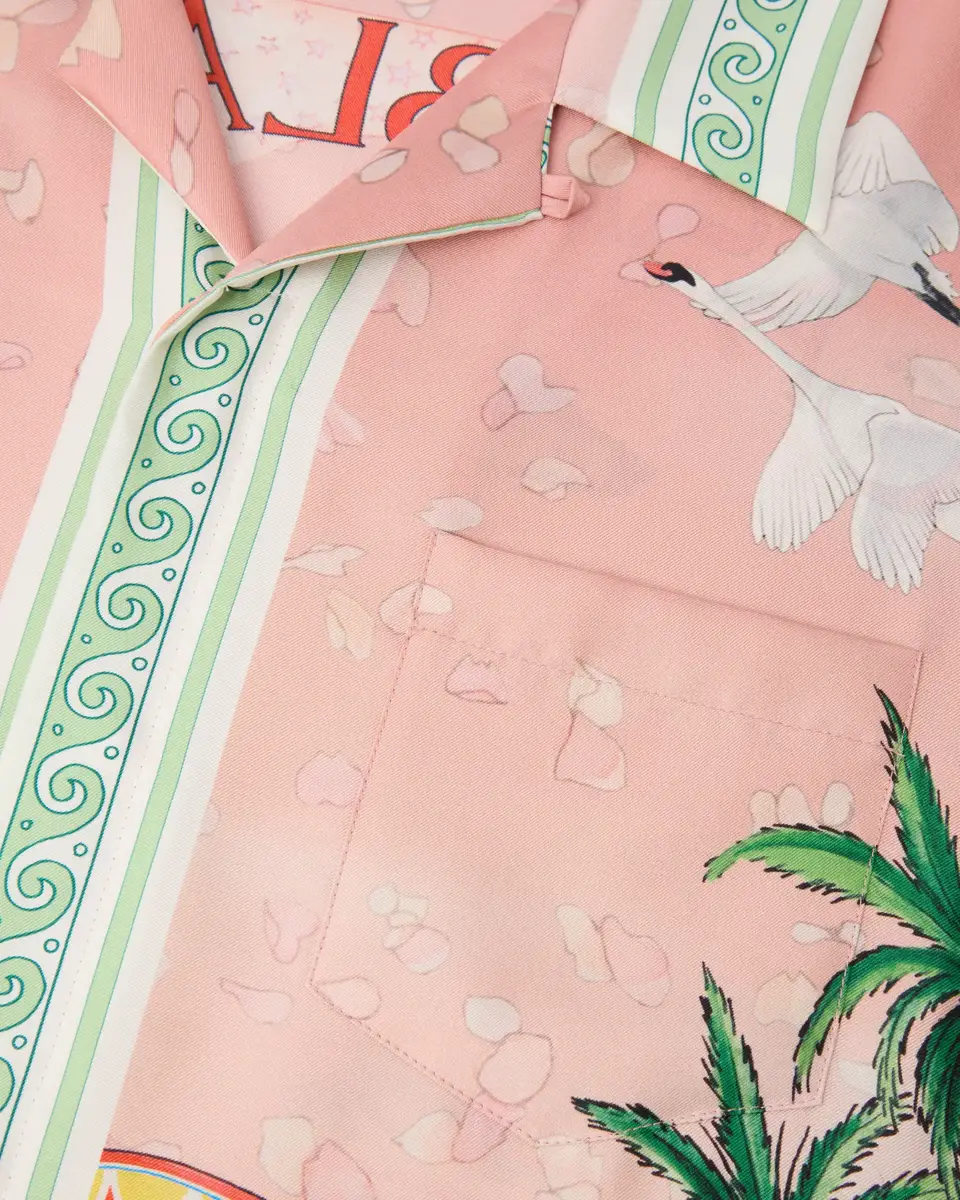 Casablanca Pink Ethereal Short Sleeve Silk Shirt | Thumbnail 7