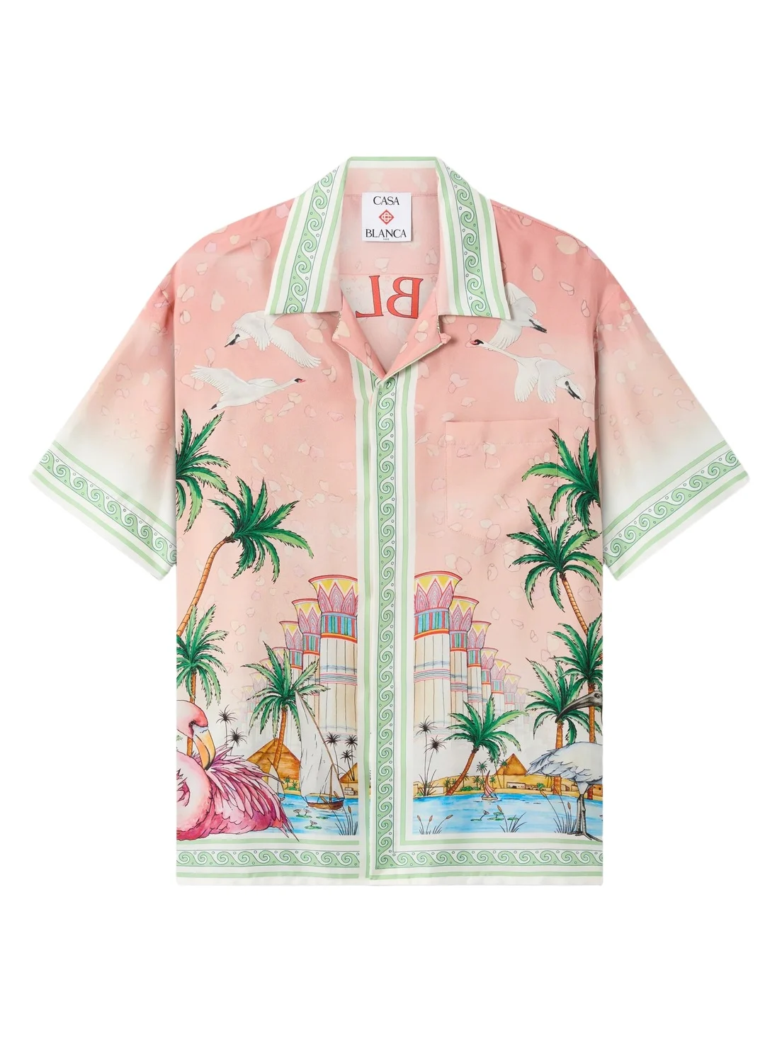 Pink Ethereal Short Sleeve Silk Shirt Pink Ethereal Short Sleeve Silk Shirt