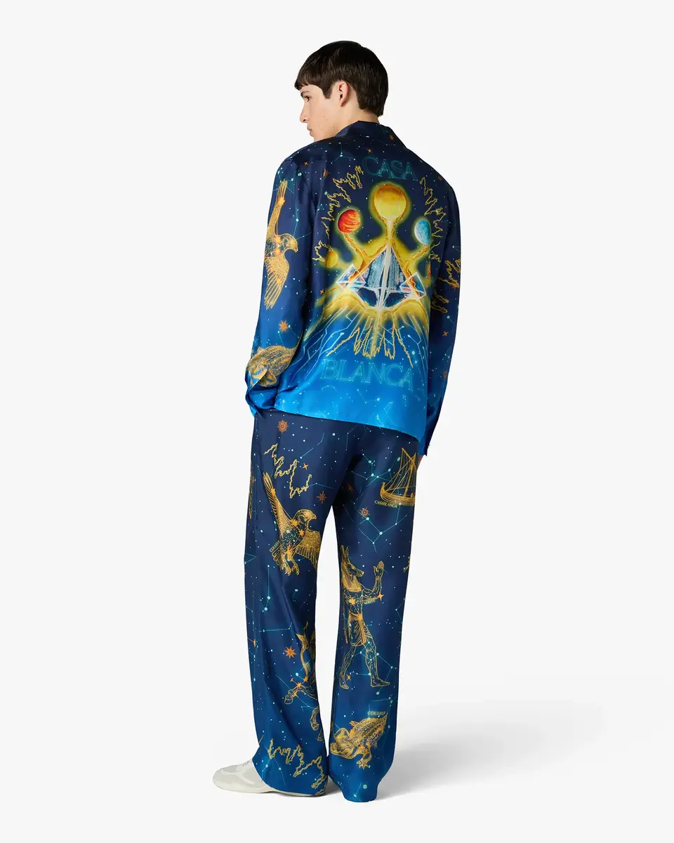 Casablanca Blue Astrology Long Sleeve Silk Shirt | Thumbnail 3 Casablanca Blue Astrology Long Sleeve Silk Shirt | Thumbnail 3