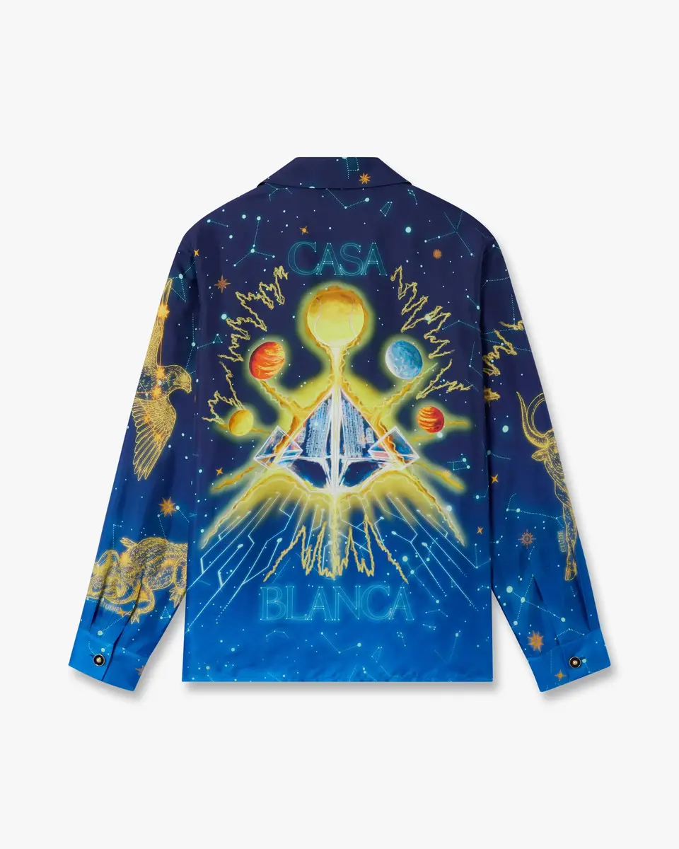 Casablanca Blue Astrology Long Sleeve Silk Shirt | Thumbnail 6 Casablanca Blue Astrology Long Sleeve Silk Shirt | Thumbnail 6
