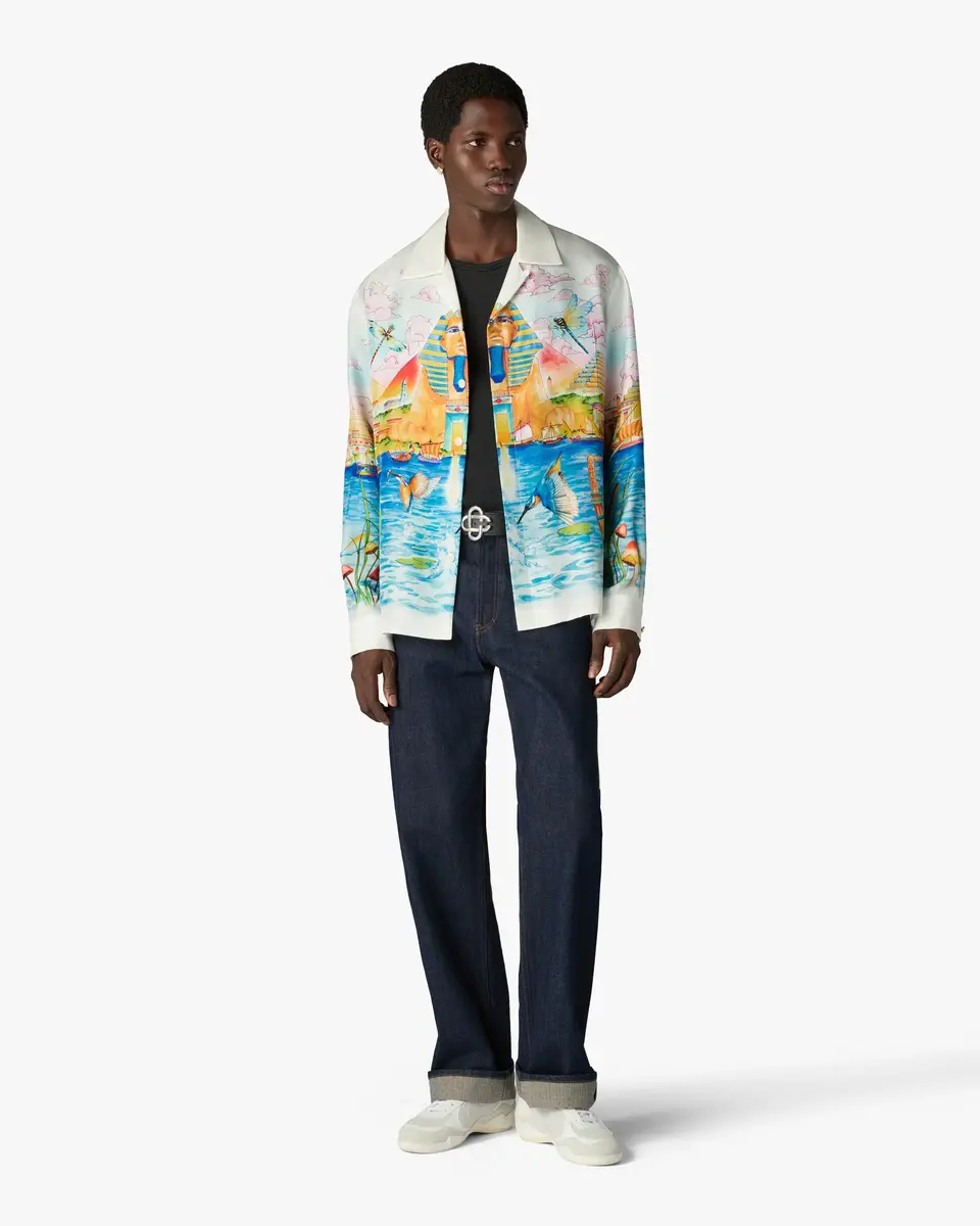 Casablanca Multicolour Egypt As It Was Long Sleeve Linen Shirt | Thumbnail 2