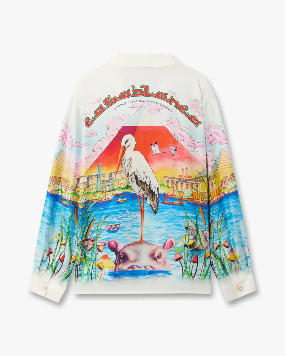 Casablanca Multicolour Egypt As It Was Long Sleeve Linen Shirt | Thumbnail 6