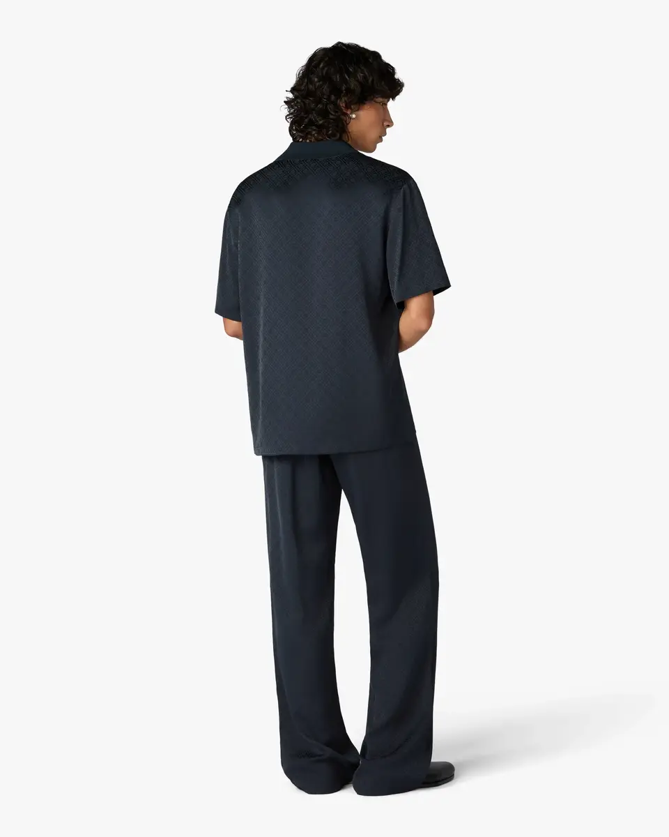 Casablanca Dark Navy Knit Collar Short Sleeve Polo Shirt | Thumbnail 3 Casablanca Dark Navy Knit Collar Short Sleeve Polo Shirt | Thumbnail 3
