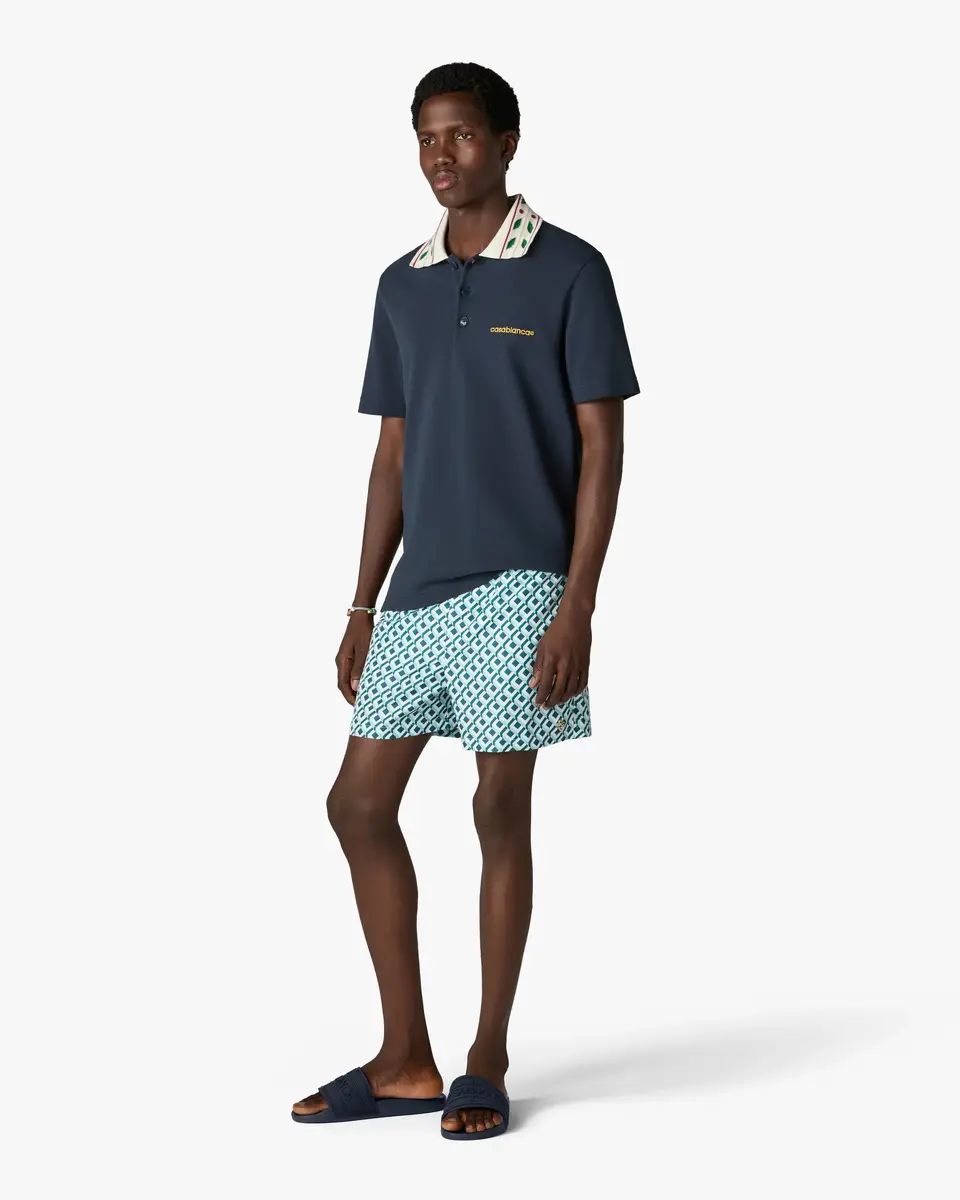 Casablanca Green Cubist Monogram Printed Swim Shorts | Thumbnail 2 Casablanca Green Cubist Monogram Printed Swim Shorts | Thumbnail 2