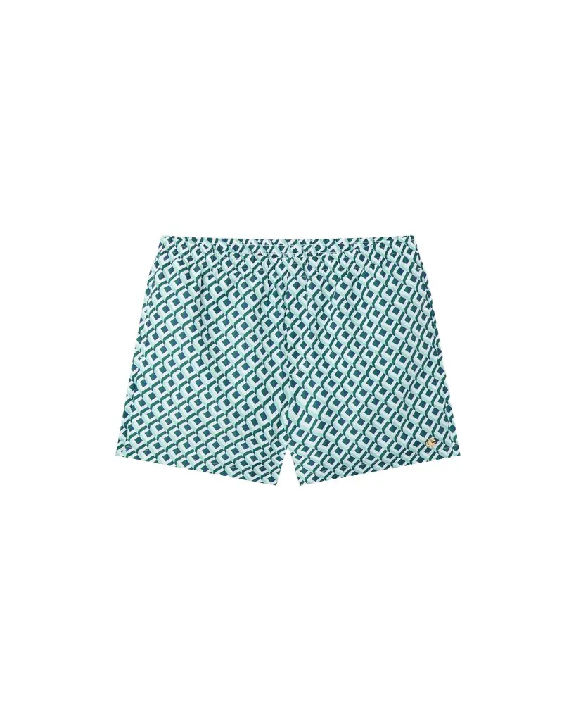 Green Cubist Monogram Printed Swim Shorts Green Cubist Monogram Printed Swim Shorts
