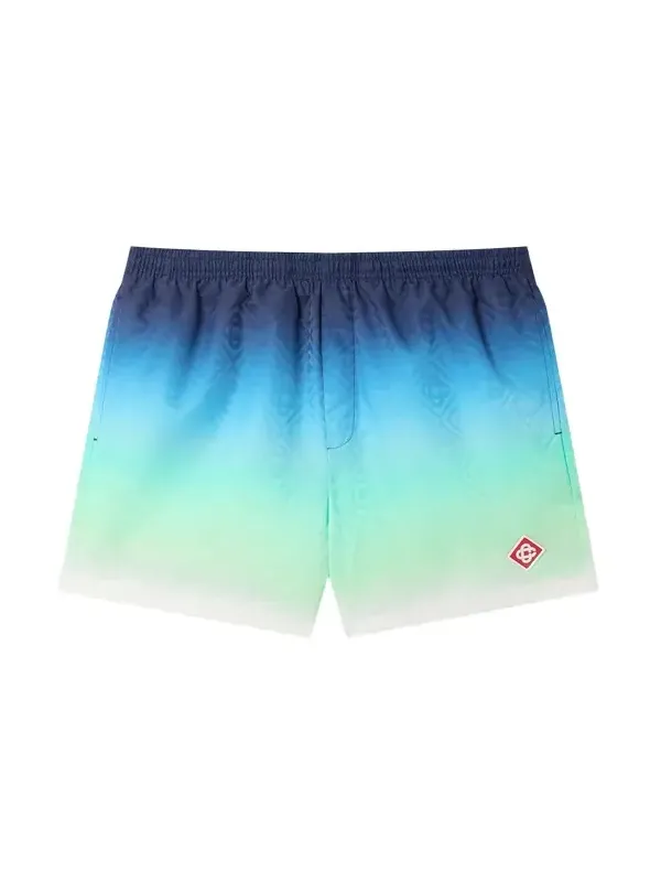 Casablanca Blue & Green Gradient Jacquard Swim Shorts