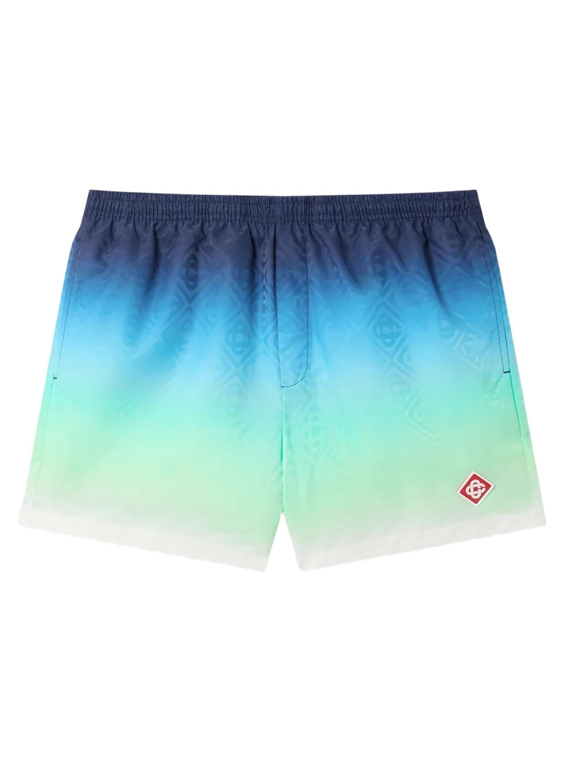 Casablanca Blue & Green Gradient Jacquard Swim Shorts
