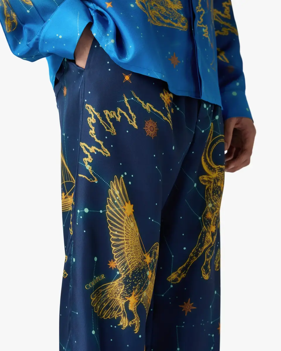 Casablanca Blue Astrology Silk Twill Trousers | Thumbnail 5 Casablanca Blue Astrology Silk Twill Trousers | Thumbnail 5