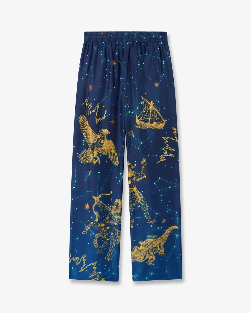 Casablanca Blue Astrology Silk Twill Trousers | Thumbnail 6 Casablanca Blue Astrology Silk Twill Trousers | Thumbnail 6