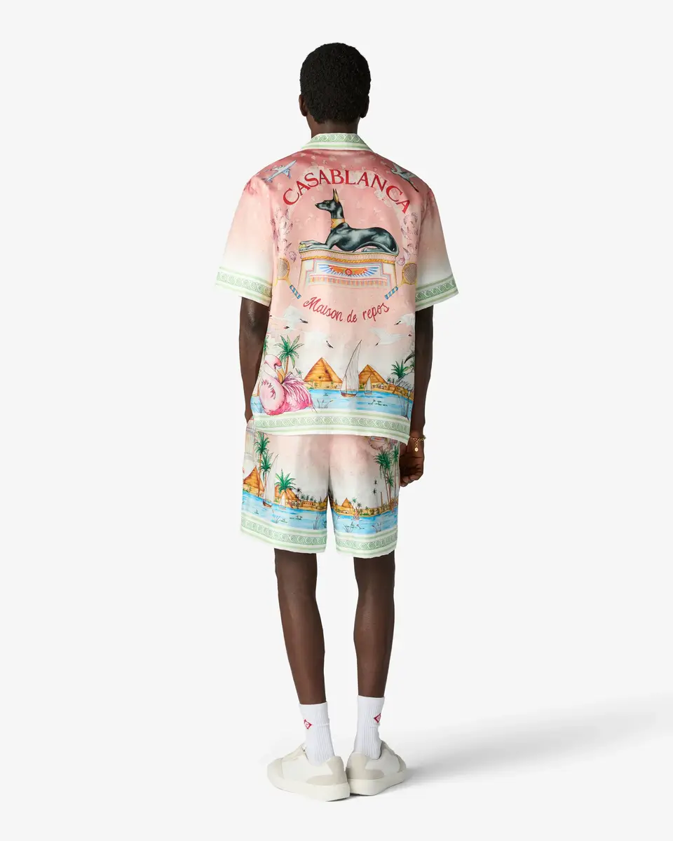 Casablanca Pink Ethereal Silk Shorts | Thumbnail 3 Casablanca Pink Ethereal Silk Shorts | Thumbnail 3