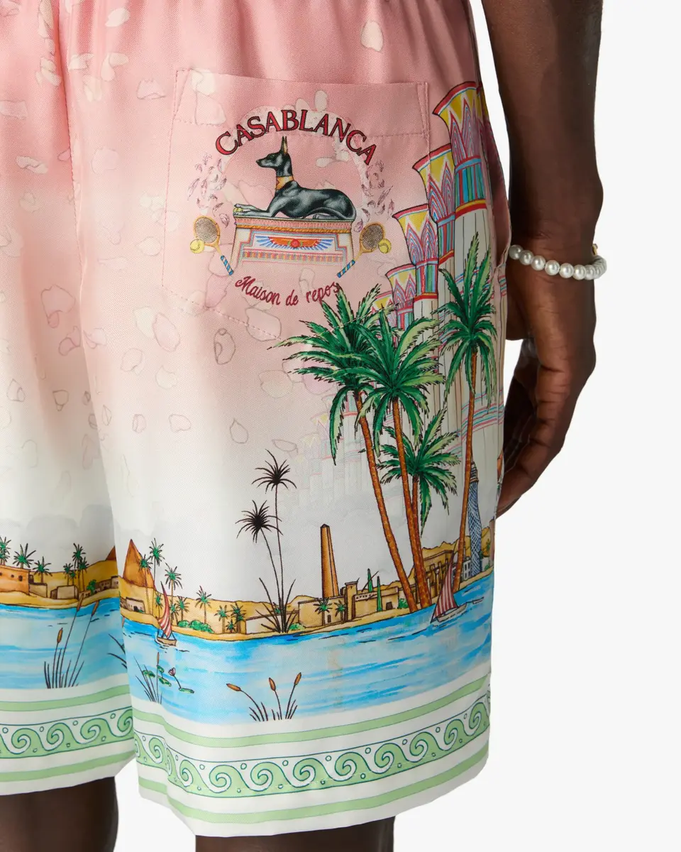 Casablanca Pink Ethereal Silk Shorts | Thumbnail 5 Casablanca Pink Ethereal Silk Shorts | Thumbnail 5