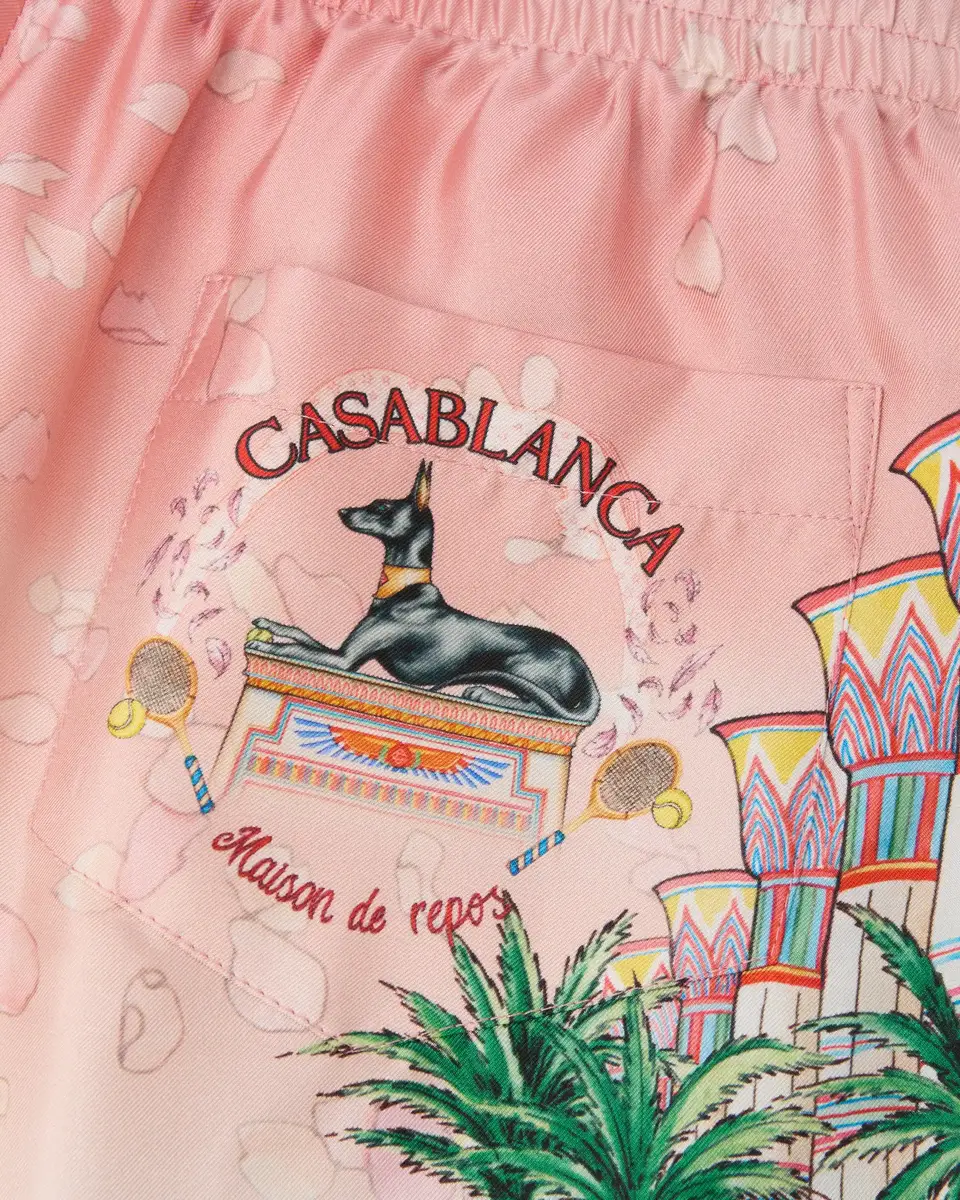 Casablanca Pink Ethereal Silk Shorts | Thumbnail 7 Casablanca Pink Ethereal Silk Shorts | Thumbnail 7
