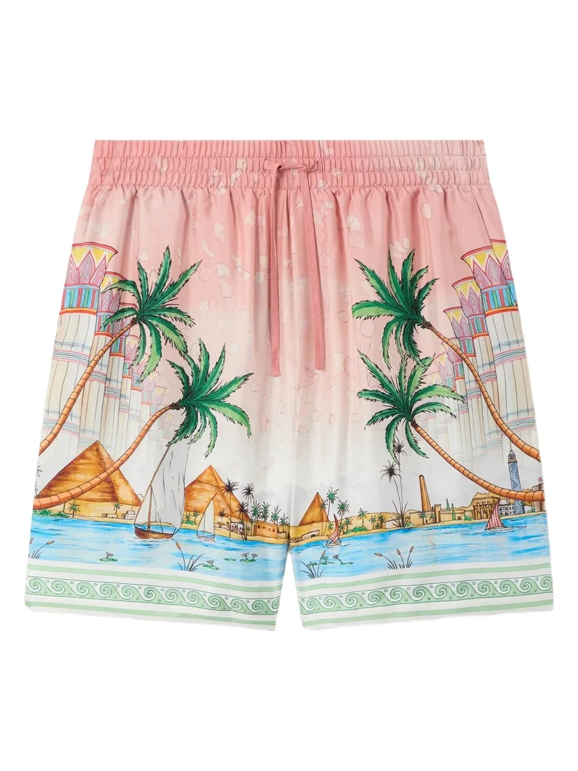 Casablanca Pink Ethereal Silk Shorts
