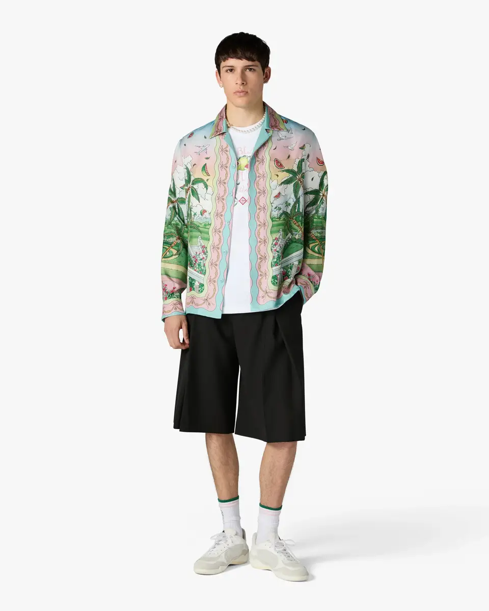 Casablanca Multicolour Laduree x Casablanca Long Sleeve Silk Shirt | Thumbnail 2 Casablanca Multicolour Laduree x Casablanca Long Sleeve Silk Shirt | Thumbnail 2