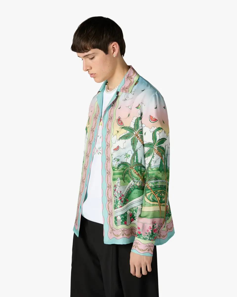 Casablanca Multicolour Laduree x Casablanca Long Sleeve Silk Shirt | Thumbnail 4 Casablanca Multicolour Laduree x Casablanca Long Sleeve Silk Shirt | Thumbnail 4