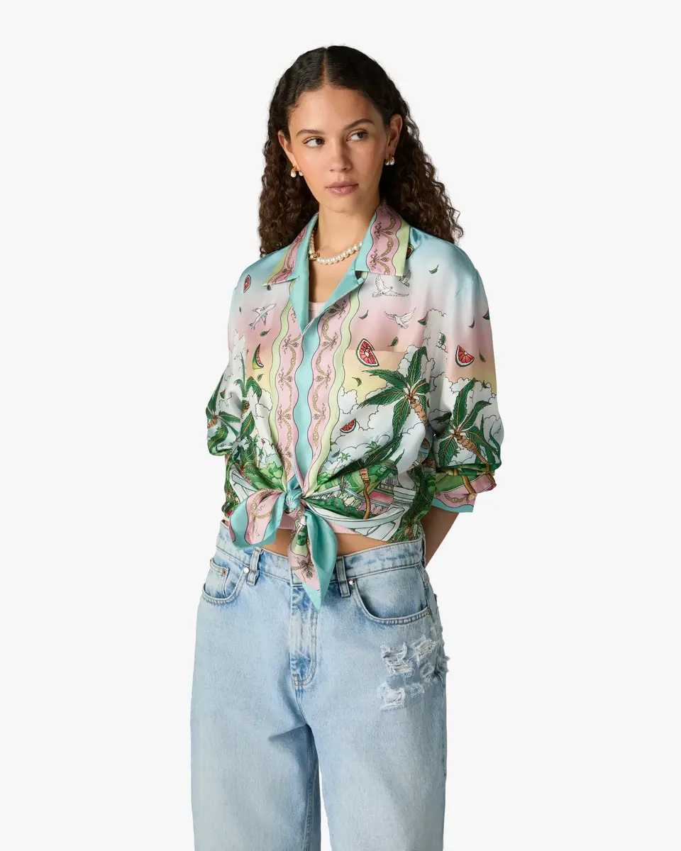 Casablanca Multicolour Laduree x Casablanca Long Sleeve Silk Shirt | Thumbnail 8 Casablanca Multicolour Laduree x Casablanca Long Sleeve Silk Shirt | Thumbnail 8