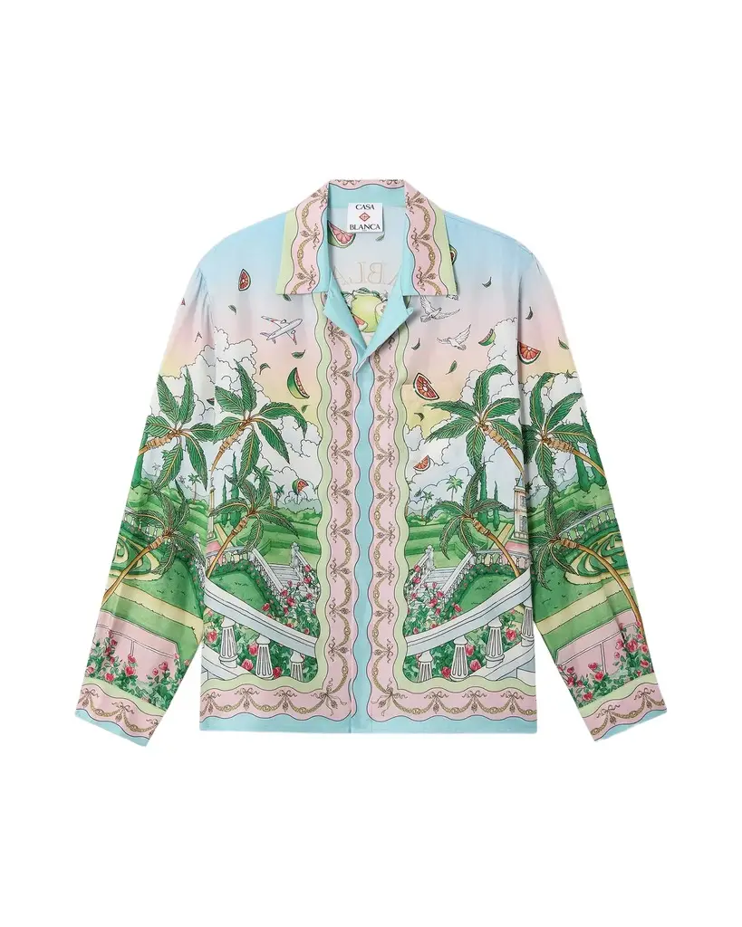 Multicolour Laduree x Casablanca Long Sleeve Silk Shirt Multicolour Laduree x Casablanca Long Sleeve Silk Shirt