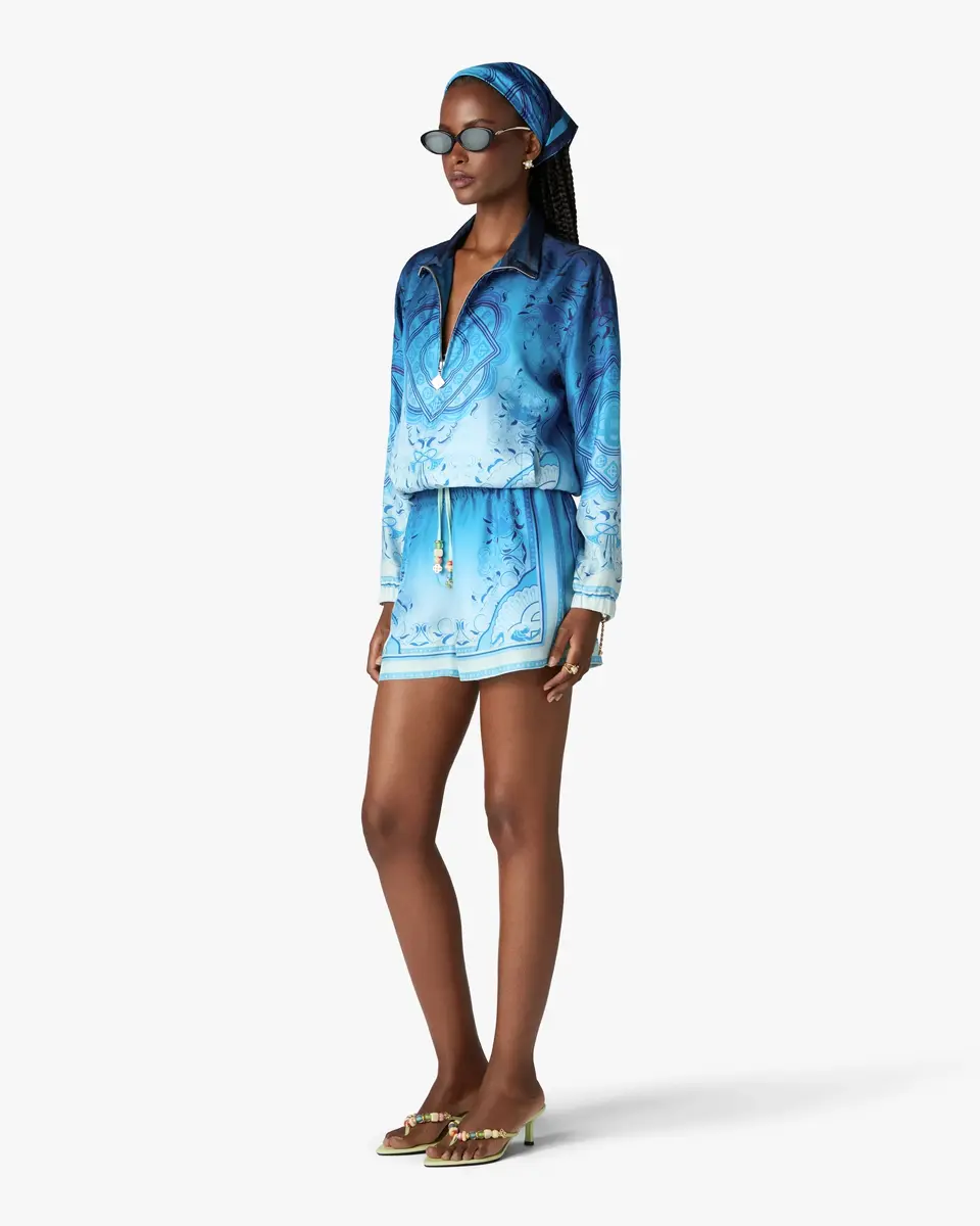 Casablanca Blue Gradient Egyptian Rug Silk Track Jacket | Thumbnail 2 Casablanca Blue Gradient Egyptian Rug Silk Track Jacket | Thumbnail 2
