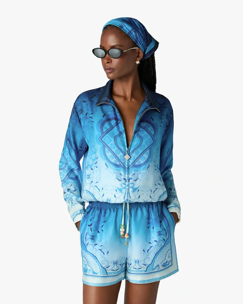 Casablanca Blue Gradient Egyptian Rug Silk Track Jacket | Thumbnail 4 Casablanca Blue Gradient Egyptian Rug Silk Track Jacket | Thumbnail 4