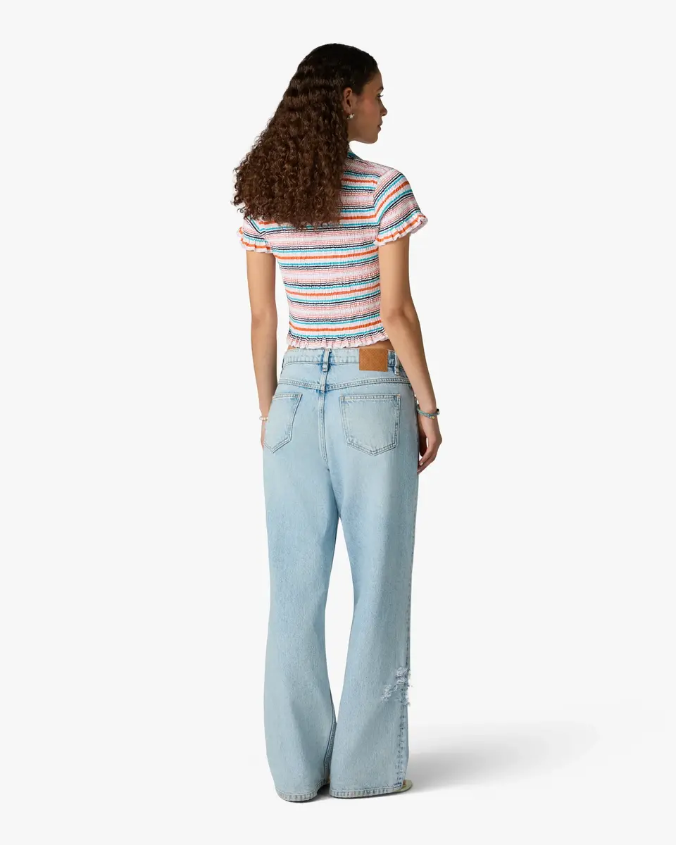 Casablanca Multicolour Striped Shirred Short Sleeve Polo Shirt | Thumbnail 3 Casablanca Multicolour Striped Shirred Short Sleeve Polo Shirt | Thumbnail 3