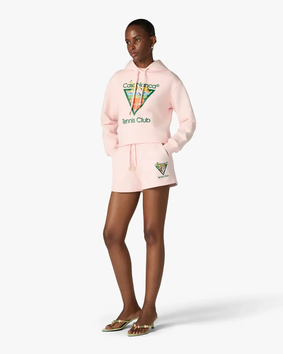 Casablanca Pink Tennis Club Icon Pyramid Abduction Embroidered Sweatshorts | Thumbnail 2 Casablanca Pink Tennis Club Icon Pyramid Abduction Embroidered Sweatshorts | Thumbnail 2