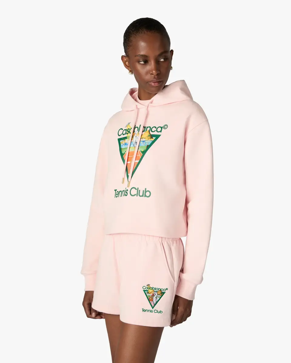 Casablanca Pink Tennis Club Icon Pyramid Abduction Embroidered Sweatshorts | Thumbnail 4 Casablanca Pink Tennis Club Icon Pyramid Abduction Embroidered Sweatshorts | Thumbnail 4