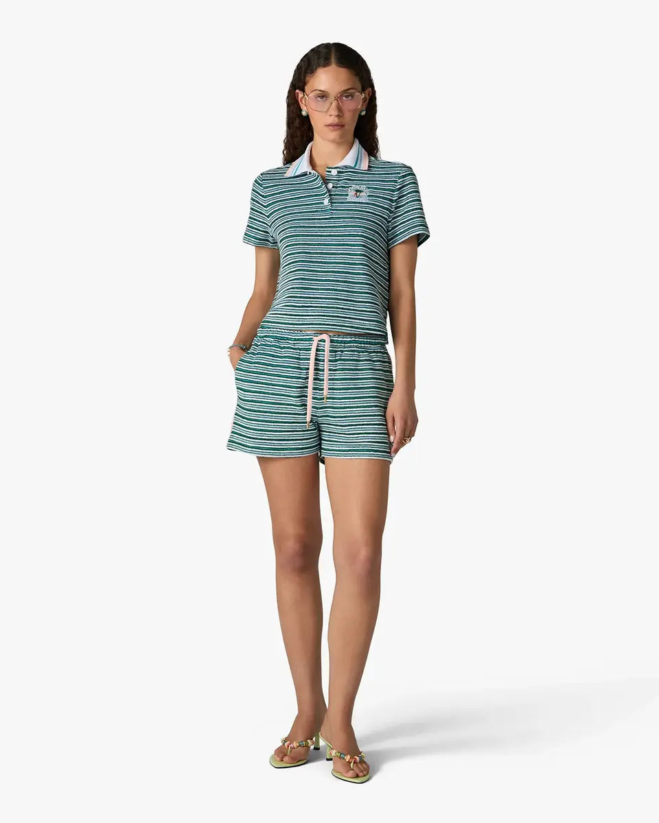 Casablanca Teal Striped Towelling Shorts | Thumbnail 3 Casablanca Teal Striped Towelling Shorts | Thumbnail 3
