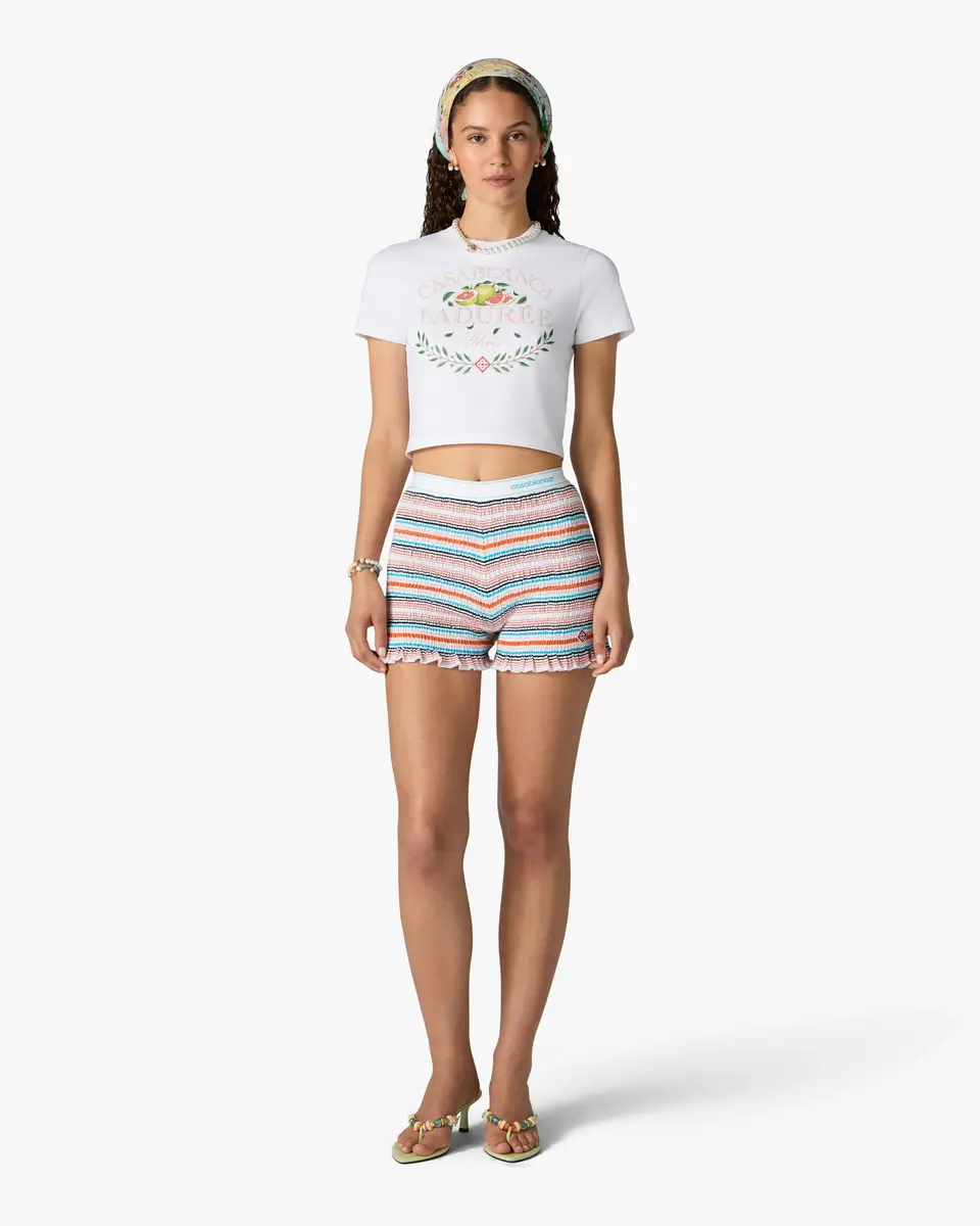 Casablanca White Laduree x Casablanca Cropped Baby Short Sleeve T-Shirt | Thumbnail 2