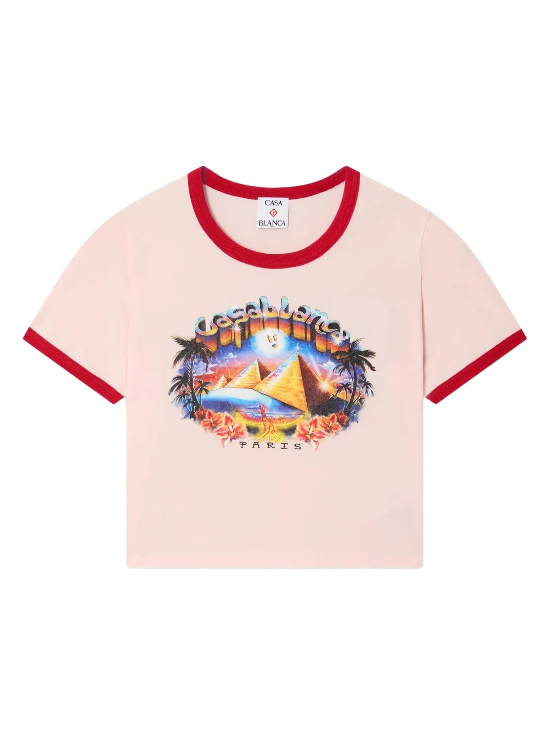 Casablanca Pink Pyramid Tourism Cropped Baby Short Sleeve T-Shirt