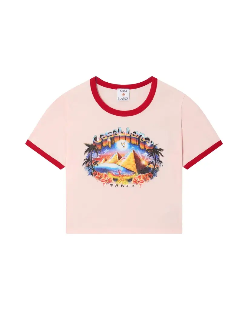 Casablanca Pink Pyramid Tourism Cropped Baby Short Sleeve T-Shirt