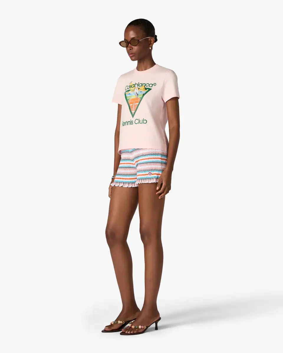 Casablanca Pink Tennis Club Icon Pyramid Abduction Fitted Short Sleeve T-Shirt | Thumbnail 2 Casablanca Pink Tennis Club Icon Pyramid Abduction Fitted Short Sleeve T-Shirt | Thumbnail 2
