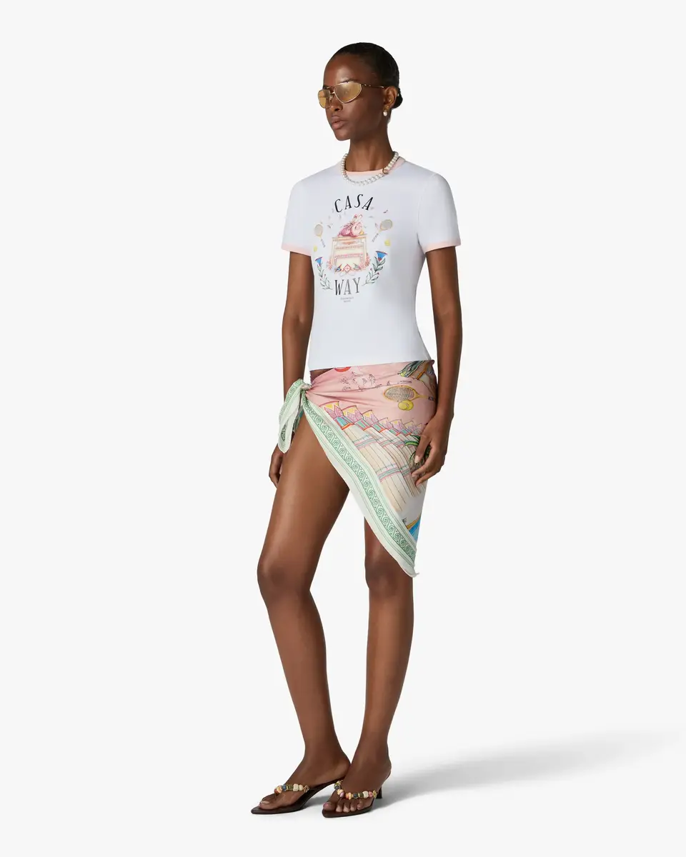 Casablanca White Casa Way Ringer Short Sleeve T-Shirt | Thumbnail 2 Casablanca White Casa Way Ringer Short Sleeve T-Shirt | Thumbnail 2