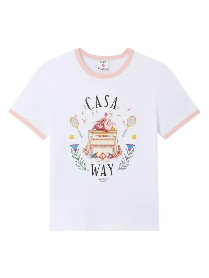 White Casa Way Ringer Short Sleeve T-Shirt White Casa Way Ringer Short Sleeve T-Shirt