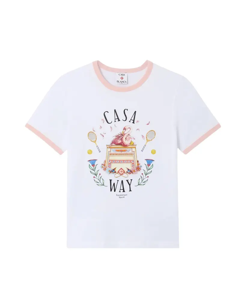 White Casa Way Ringer Short Sleeve T-Shirt White Casa Way Ringer Short Sleeve T-Shirt