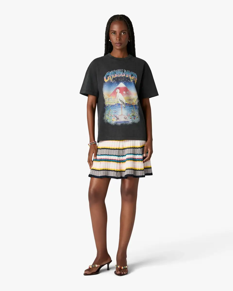 Casablanca Black Egypt As It Was Oversized Short Sleeve T-Shirt | Thumbnail 2 Casablanca Black Egypt As It Was Oversized Short Sleeve T-Shirt | Thumbnail 2