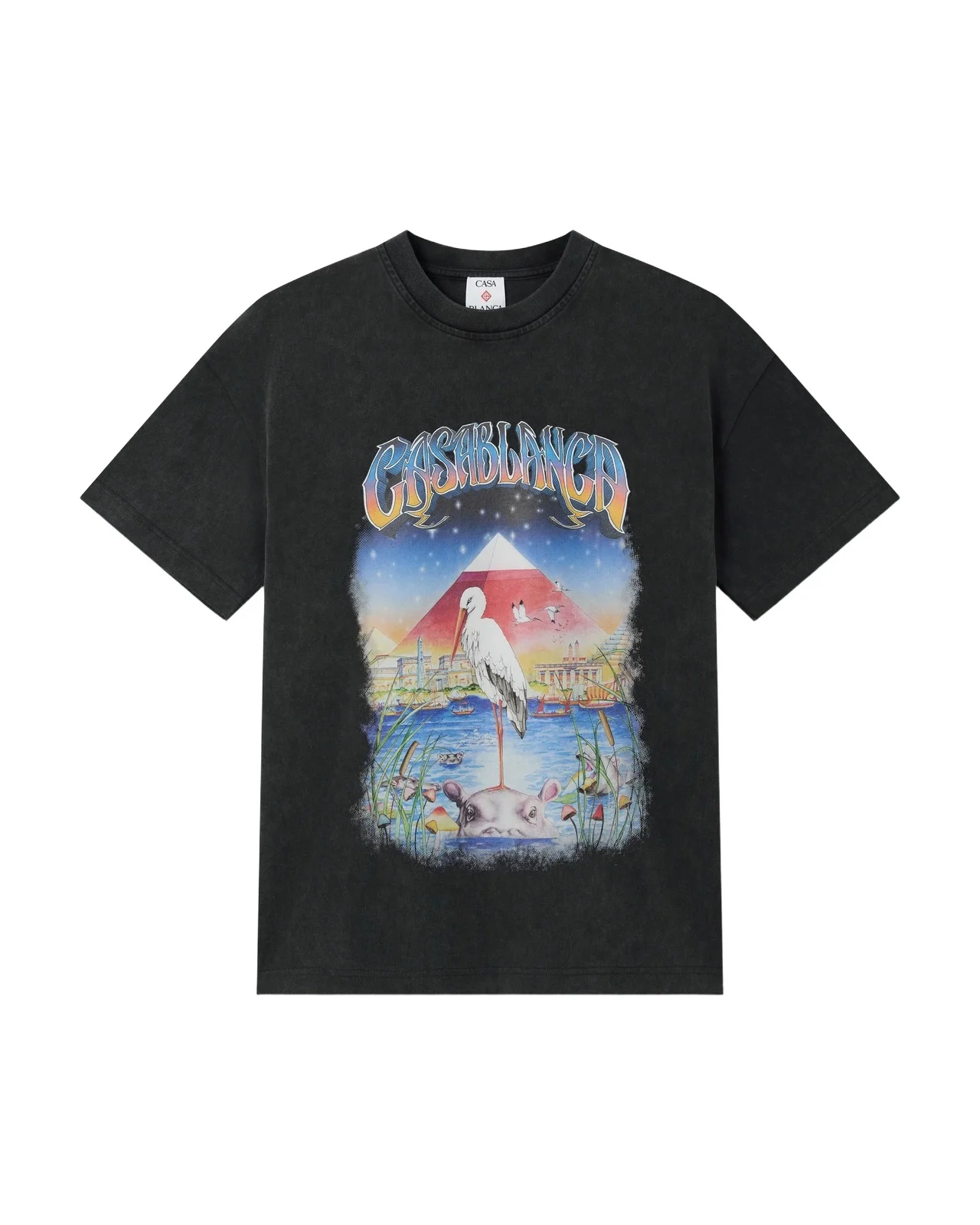 Casablanca Black Egypt As It Was Oversized Short Sleeve T-Shirt
