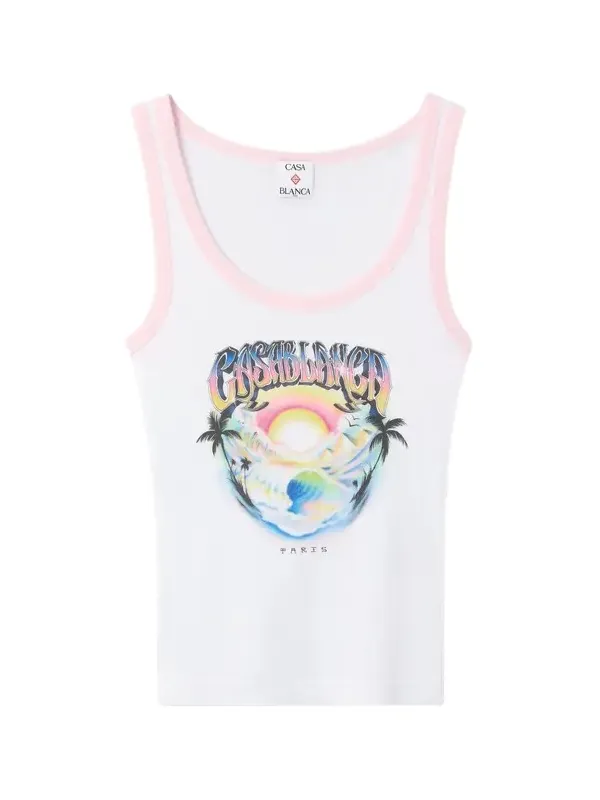 Multicolour Airspray Printed Tank Top Multicolour Airspray Printed Tank Top