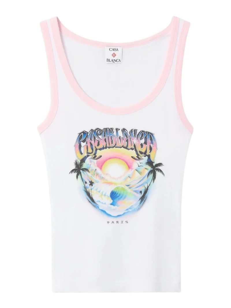 Multicolour Airspray Printed Tank Top Multicolour Airspray Printed Tank Top