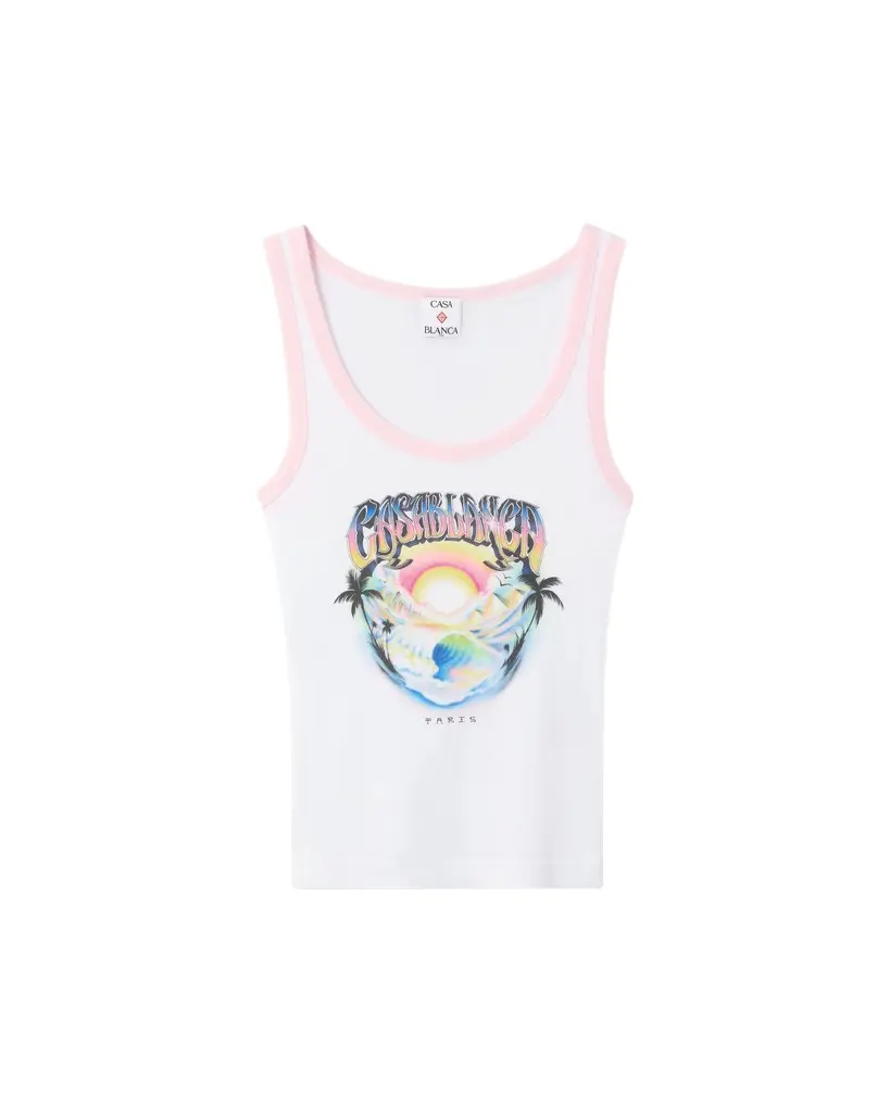 Multicolour Airspray Printed Tank Top Multicolour Airspray Printed Tank Top