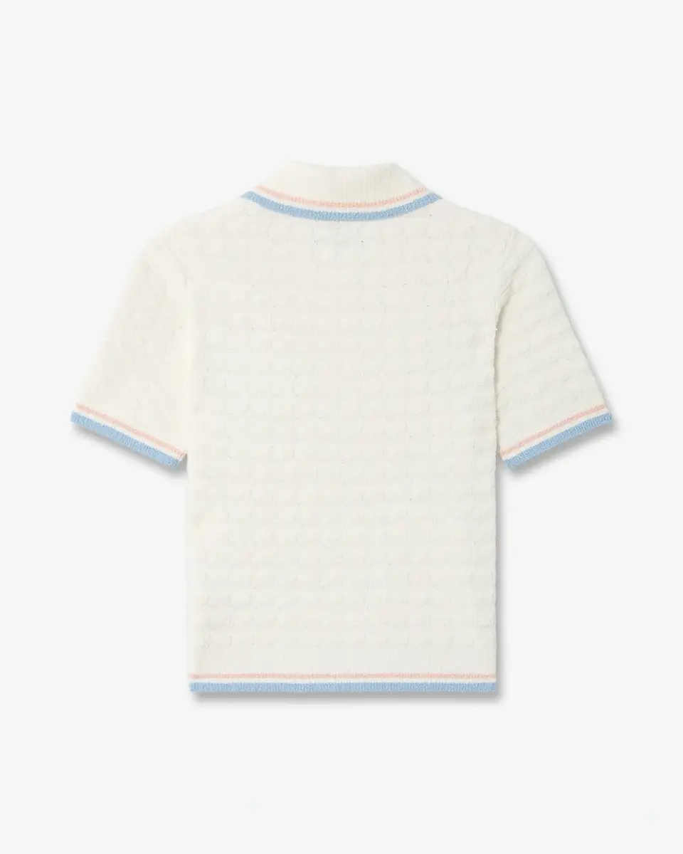Casablanca White Boucle Tennis Short Sleeve Polo Shirt | Thumbnail 6 Casablanca White Boucle Tennis Short Sleeve Polo Shirt | Thumbnail 6