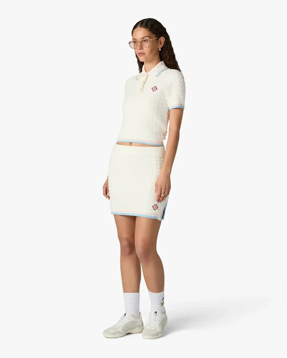 Casablanca White Boucle Tennis Mini Skirt | Thumbnail 2