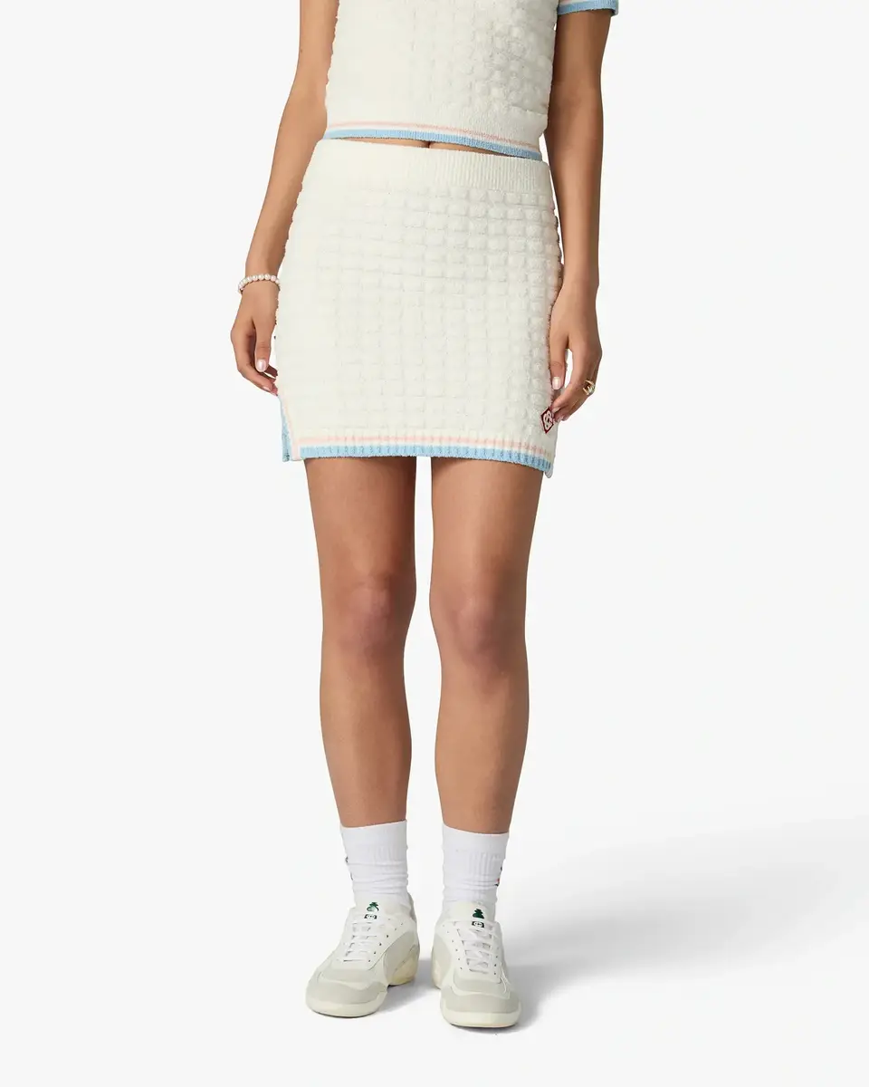Casablanca White Boucle Tennis Mini Skirt | Thumbnail 4