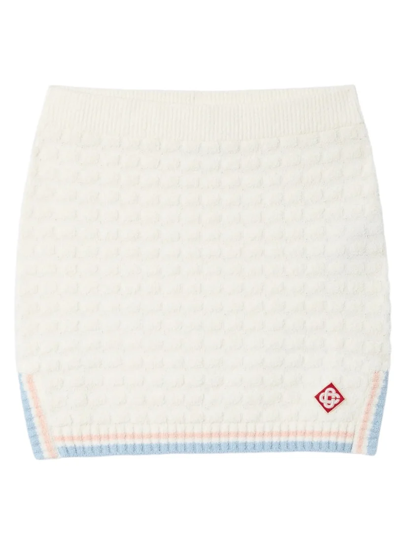Casablanca White Boucle Tennis Mini Skirt