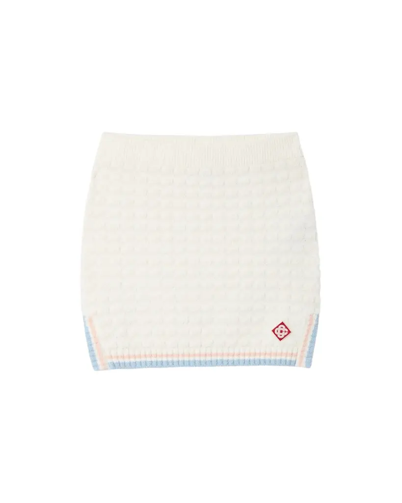 Casablanca White Boucle Tennis Mini Skirt