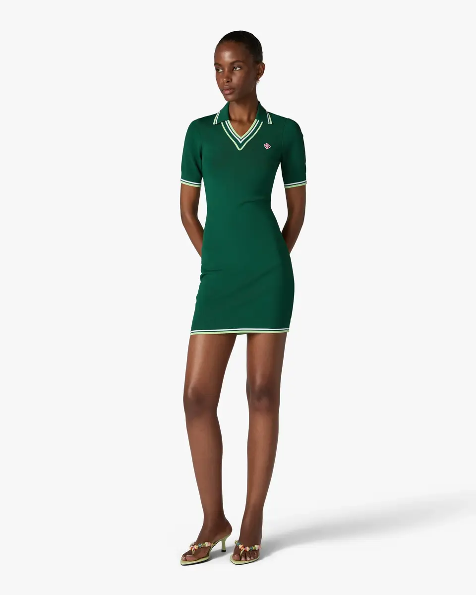 Casablanca Green V-Neck Polo Mini Dress | Thumbnail 2 Casablanca Green V-Neck Polo Mini Dress | Thumbnail 2